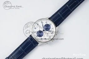 MIROTIME 0205 Portuguese Chrono IW371620 APSF 1:1 Best Edition White Blue Dial on Blue Leather Strap A MultiPurpose 7039